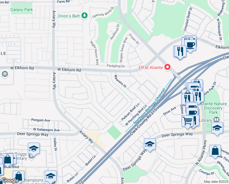 map of restaurants, bars, coffee shops, grocery stores, and more near 3713 White Lion Lane in North Las Vegas