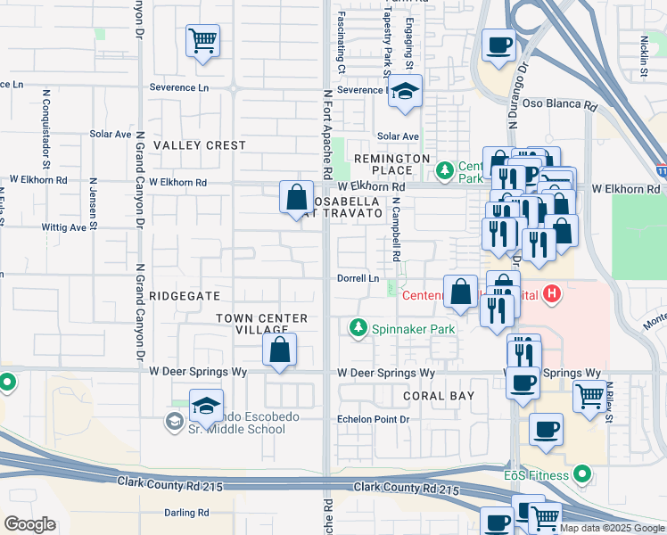 map of restaurants, bars, coffee shops, grocery stores, and more near 7017 Knob Creek Street in Las Vegas