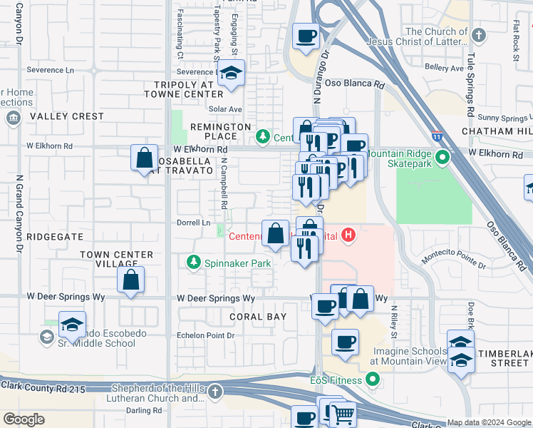 map of restaurants, bars, coffee shops, grocery stores, and more near 8968 Stephanie Jean Court in Las Vegas