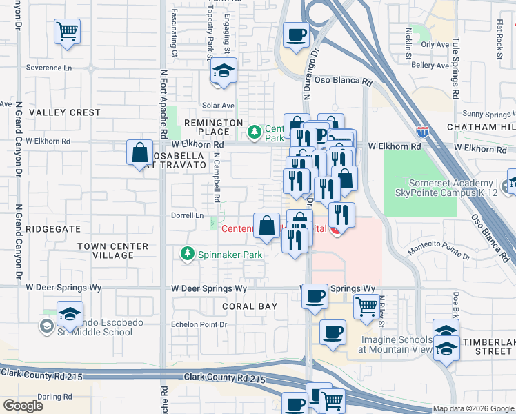 map of restaurants, bars, coffee shops, grocery stores, and more near 8968 Stephanie Jean Court in Las Vegas