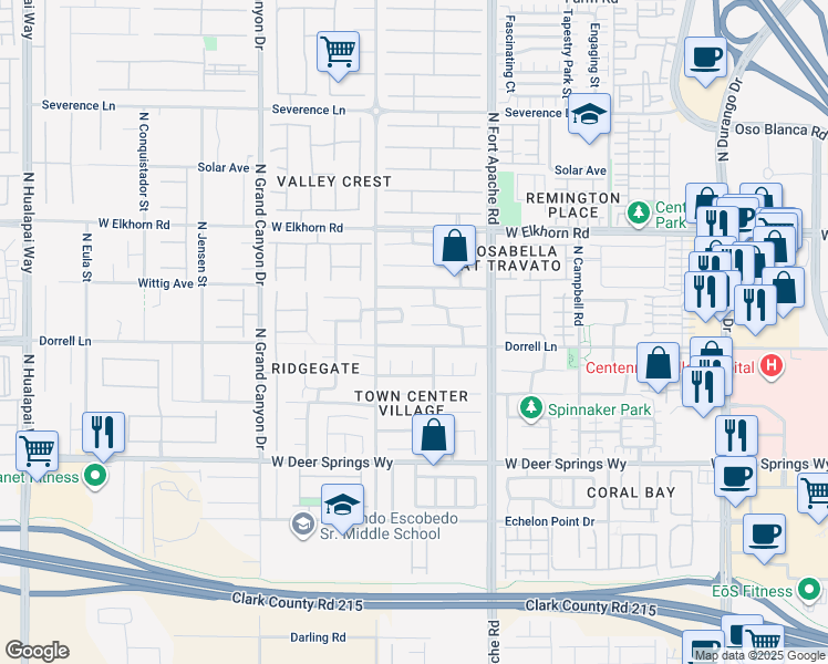 map of restaurants, bars, coffee shops, grocery stores, and more near 9319 Horseshoe Basin Avenue in Las Vegas
