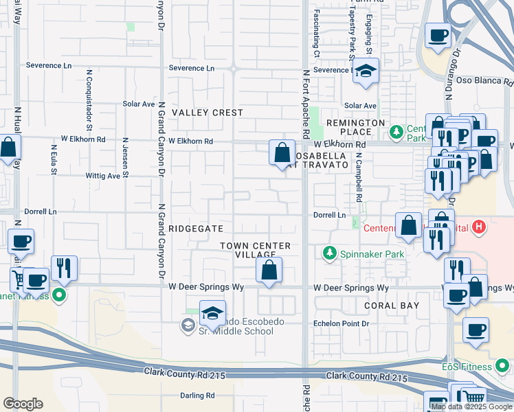map of restaurants, bars, coffee shops, grocery stores, and more near 9319 Horseshoe Basin Avenue in Las Vegas