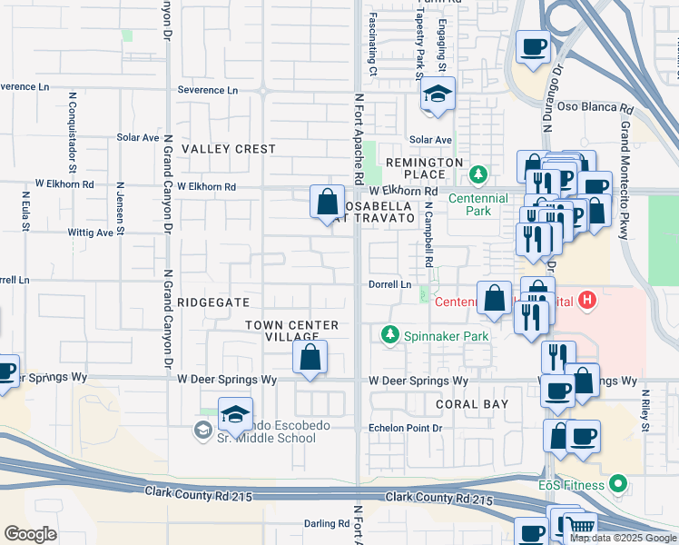 map of restaurants, bars, coffee shops, grocery stores, and more near 9223 Horseshoe Basin Avenue in Las Vegas