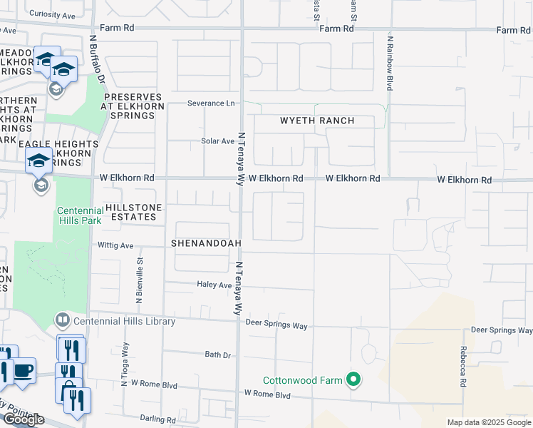map of restaurants, bars, coffee shops, grocery stores, and more near 7073 Winstar Street in Las Vegas