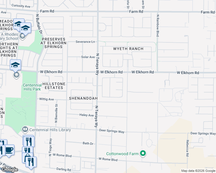 map of restaurants, bars, coffee shops, grocery stores, and more near 7073 Winstar Street in Las Vegas