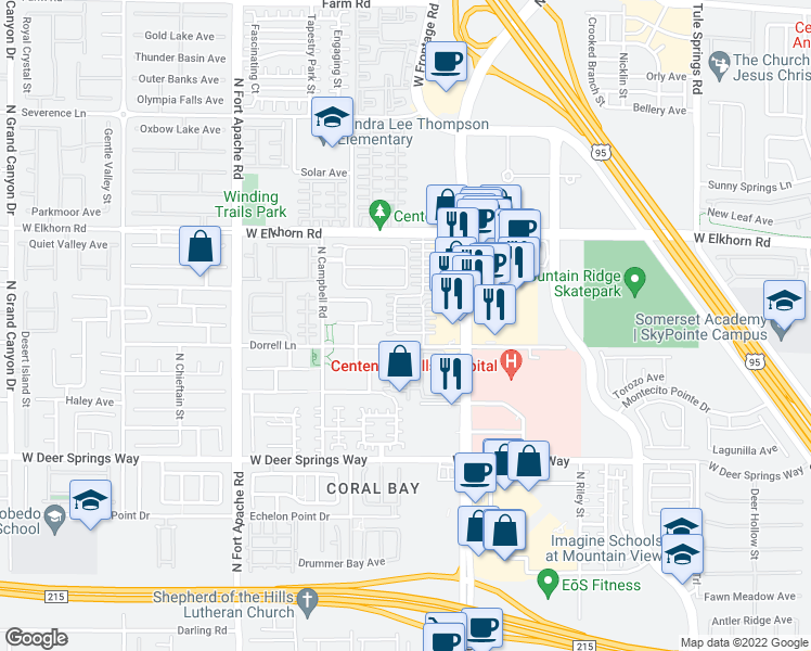 map of restaurants, bars, coffee shops, grocery stores, and more near 8945 Candice Lee Court in Las Vegas