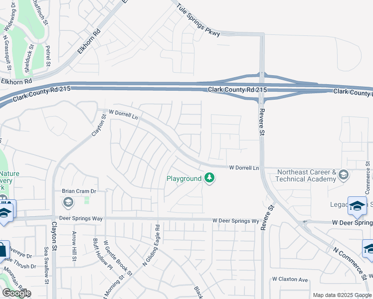 map of restaurants, bars, coffee shops, grocery stores, and more near 1237 Deep Valley Avenue in North Las Vegas