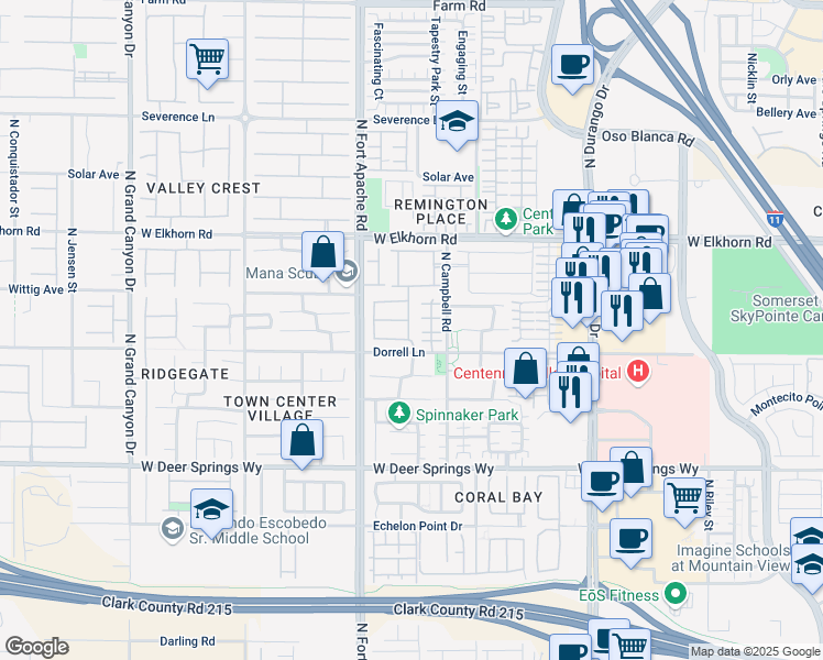 map of restaurants, bars, coffee shops, grocery stores, and more near 9128 Lunar Topaz Court in Las Vegas
