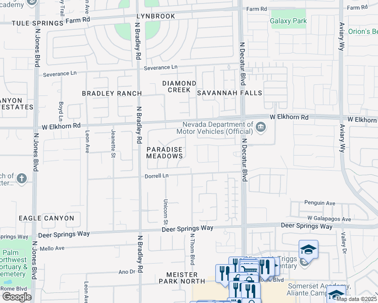 map of restaurants, bars, coffee shops, grocery stores, and more near 7074 Sea Orchard Street in Las Vegas