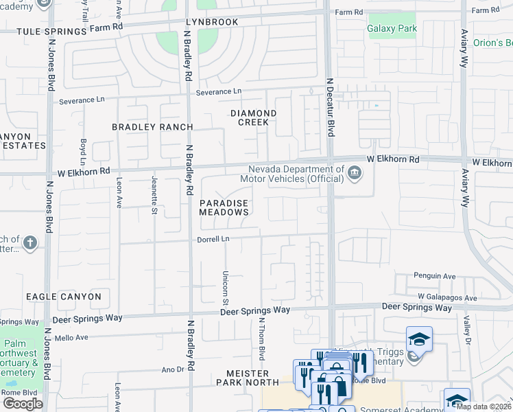 map of restaurants, bars, coffee shops, grocery stores, and more near 7074 Sea Orchard Street in Las Vegas