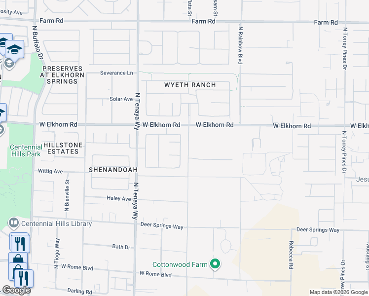 map of restaurants, bars, coffee shops, grocery stores, and more near 7084 Appaloosa Ridge Street in Las Vegas