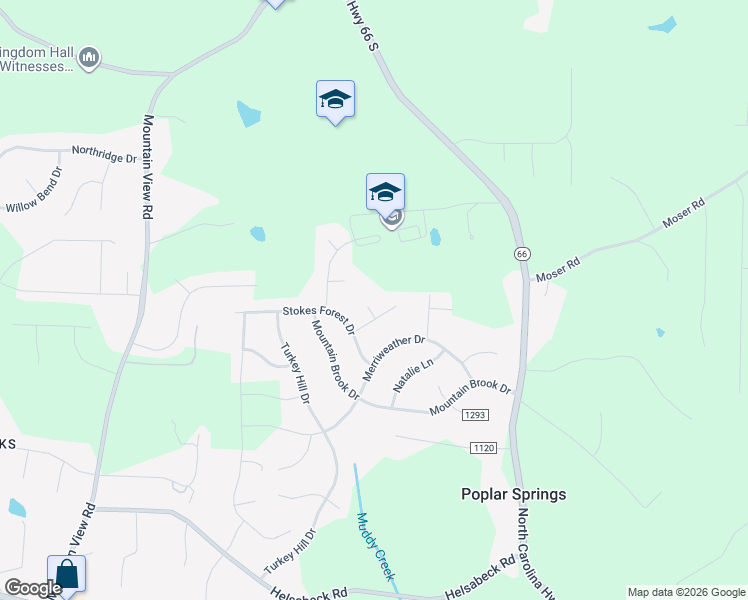 map of restaurants, bars, coffee shops, grocery stores, and more near 213 Misty Court in King