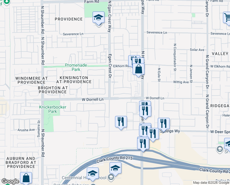 map of restaurants, bars, coffee shops, grocery stores, and more near 10244 Radcliffe Peak Avenue in Las Vegas