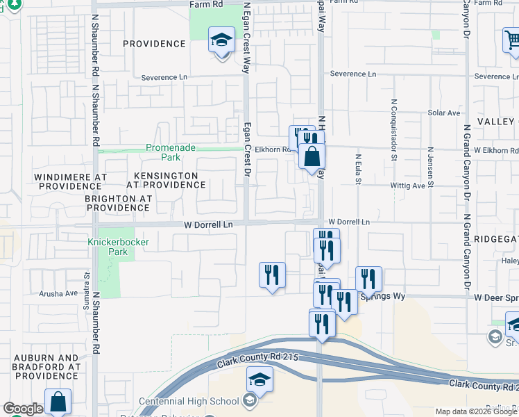 map of restaurants, bars, coffee shops, grocery stores, and more near 10244 Radcliffe Peak Avenue in Las Vegas