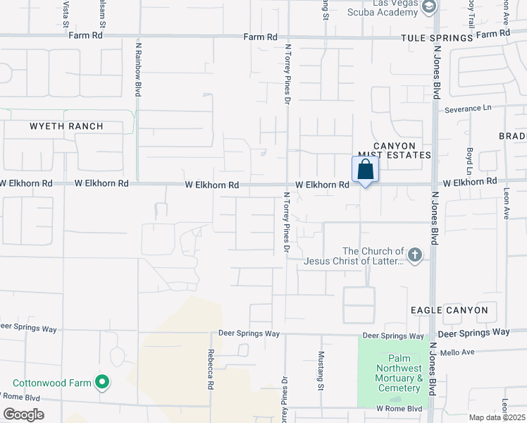 map of restaurants, bars, coffee shops, grocery stores, and more near 6435 Moss Agate Drive in Las Vegas