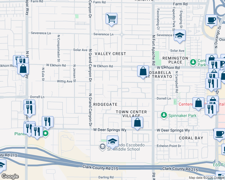 map of restaurants, bars, coffee shops, grocery stores, and more near 7039 Bisoni Street in Las Vegas