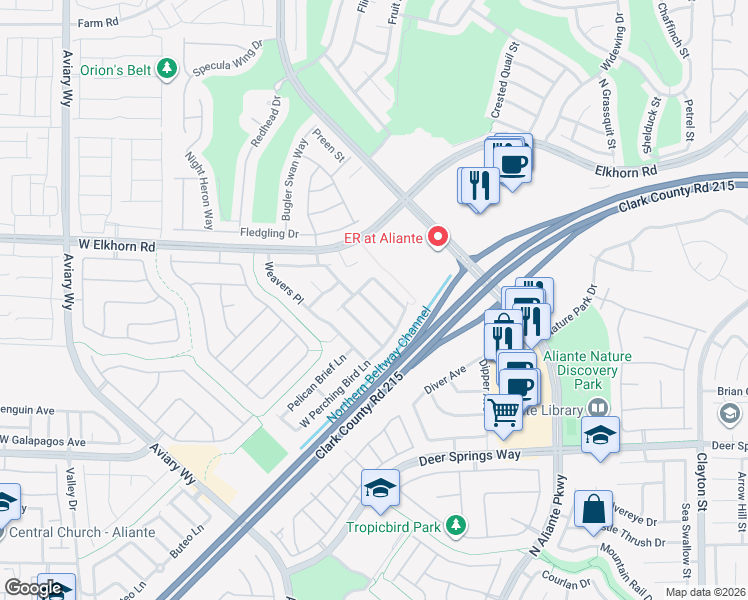 map of restaurants, bars, coffee shops, grocery stores, and more near 7098 North Seabirds Place in North Las Vegas