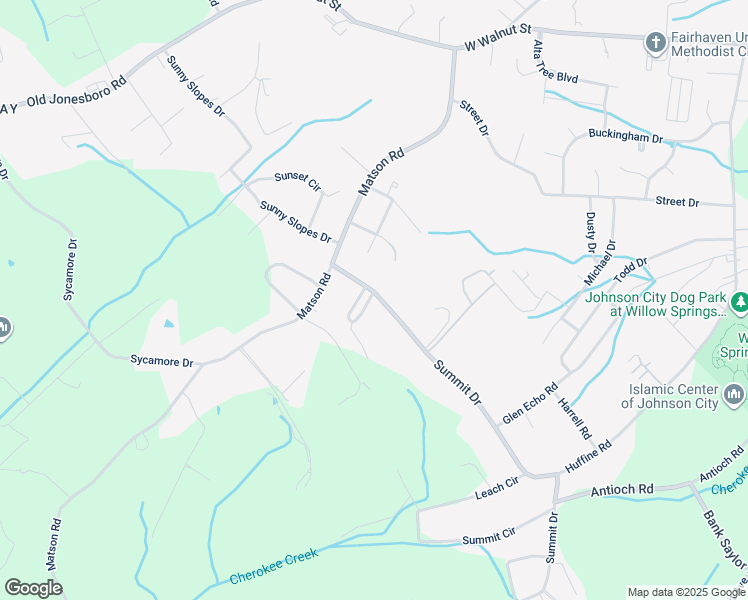 map of restaurants, bars, coffee shops, grocery stores, and more near 765 Summit Drive in Jonesborough