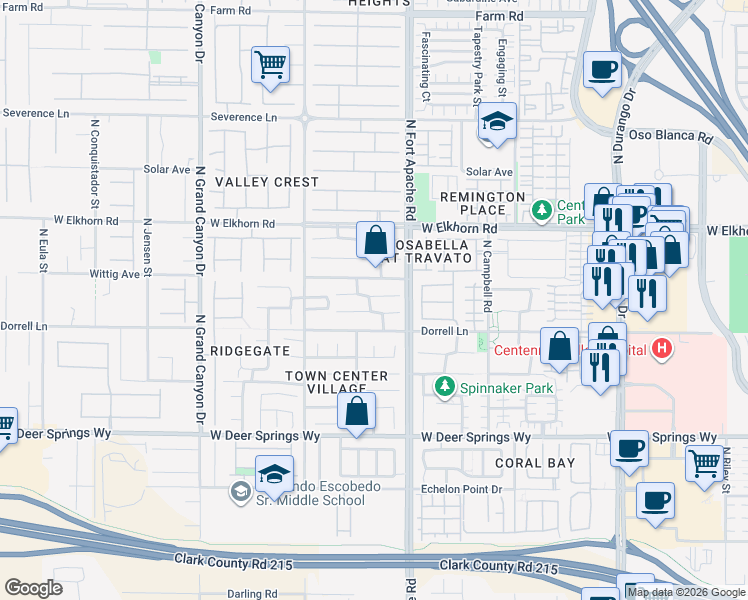 map of restaurants, bars, coffee shops, grocery stores, and more near 9235 Avon Park Avenue in Las Vegas