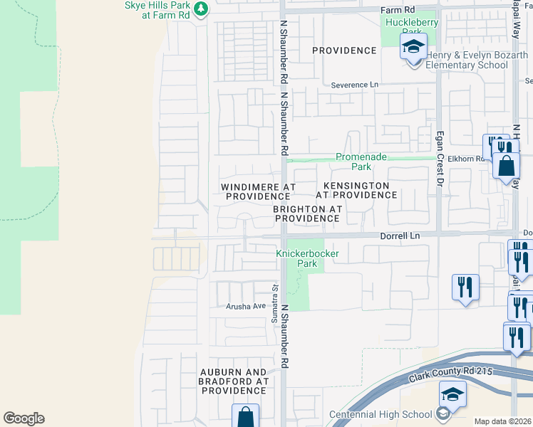 map of restaurants, bars, coffee shops, grocery stores, and more near 10720 Elfstrom Avenue in Las Vegas