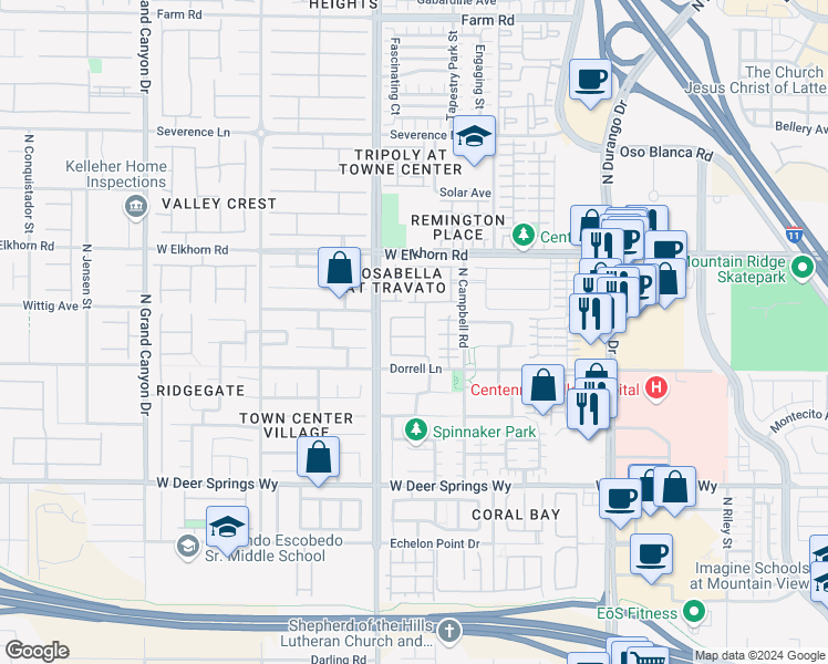 map of restaurants, bars, coffee shops, grocery stores, and more near 9149 Fish Tail Avenue in Las Vegas