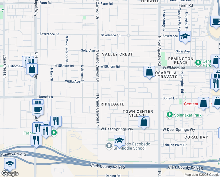 map of restaurants, bars, coffee shops, grocery stores, and more near Isle Street in Las Vegas