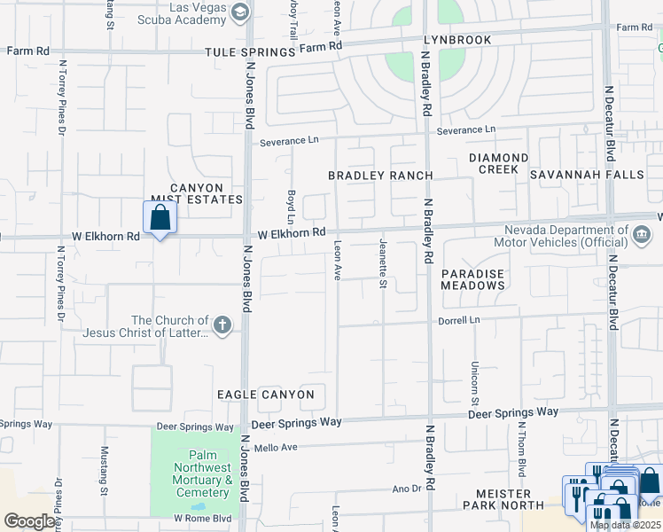 map of restaurants, bars, coffee shops, grocery stores, and more near 7132 Silver Palace Street in Las Vegas