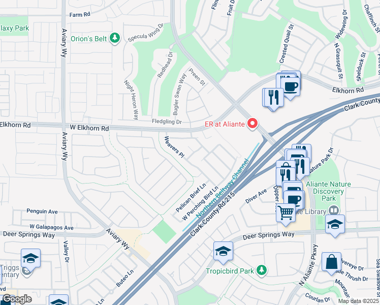 map of restaurants, bars, coffee shops, grocery stores, and more near 7121 North Woodpeckers Court in North Las Vegas