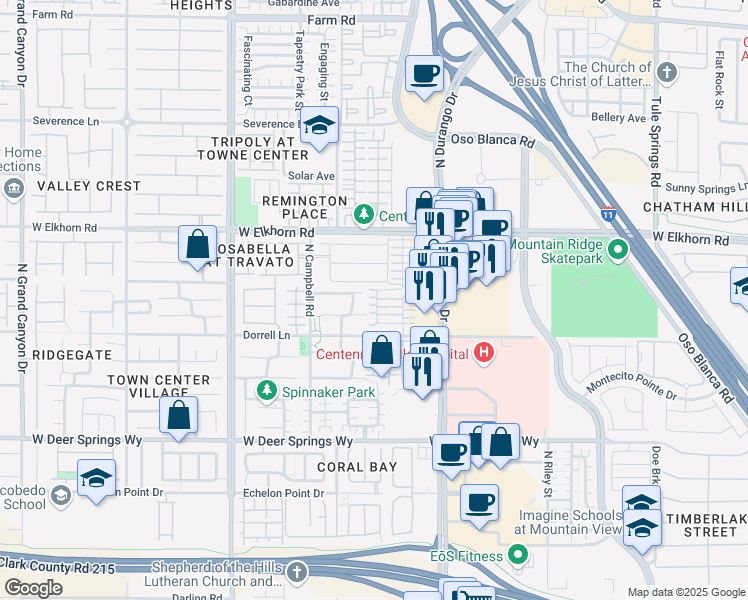 map of restaurants, bars, coffee shops, grocery stores, and more near 8965 Michael Ryan Court in Las Vegas