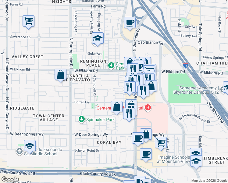 map of restaurants, bars, coffee shops, grocery stores, and more near 8965 Michael Ryan Court in Las Vegas