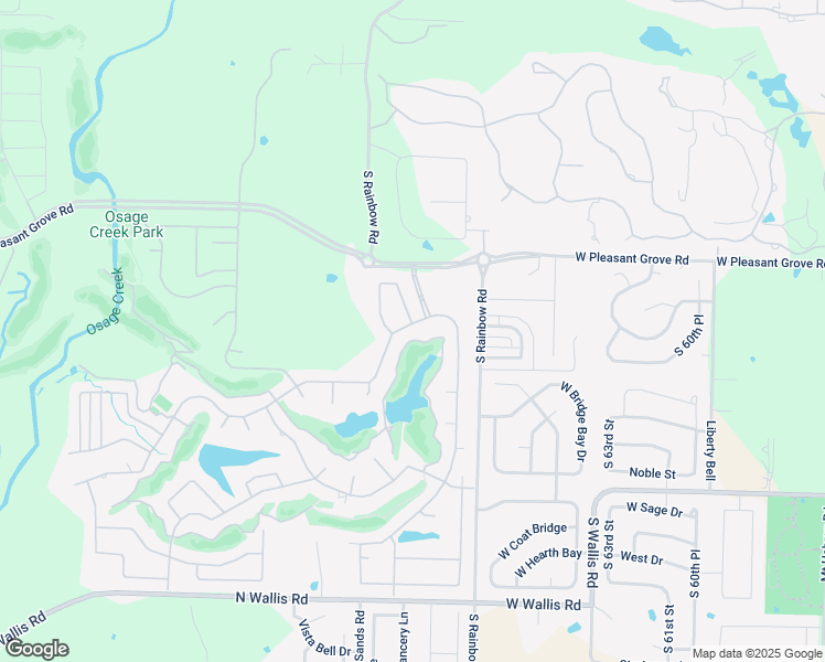 map of restaurants, bars, coffee shops, grocery stores, and more near 6704 West Shadow Valley Road in Rogers