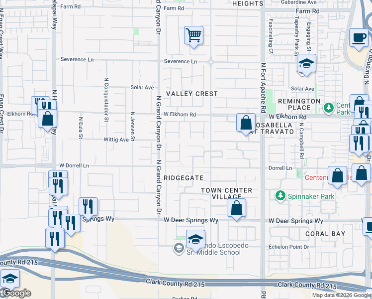 map of restaurants, bars, coffee shops, grocery stores, and more near 9453 Kingsley Street in Las Vegas