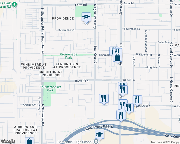 map of restaurants, bars, coffee shops, grocery stores, and more near 7035 Thistle Ridge Street in Las Vegas