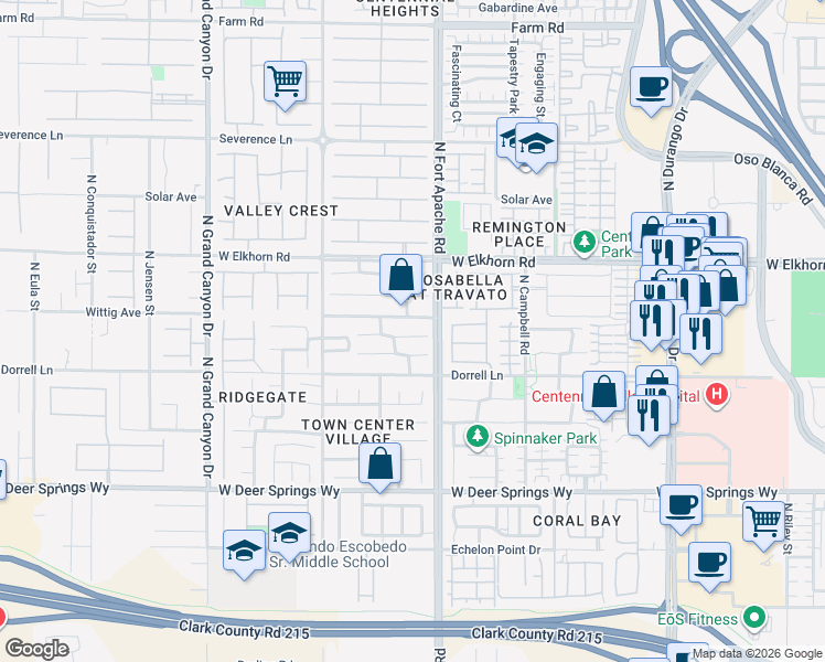 map of restaurants, bars, coffee shops, grocery stores, and more near 9214 Avon Park Avenue in Las Vegas
