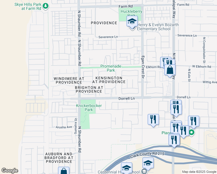 map of restaurants, bars, coffee shops, grocery stores, and more near 10428 Mullinix Avenue in Las Vegas