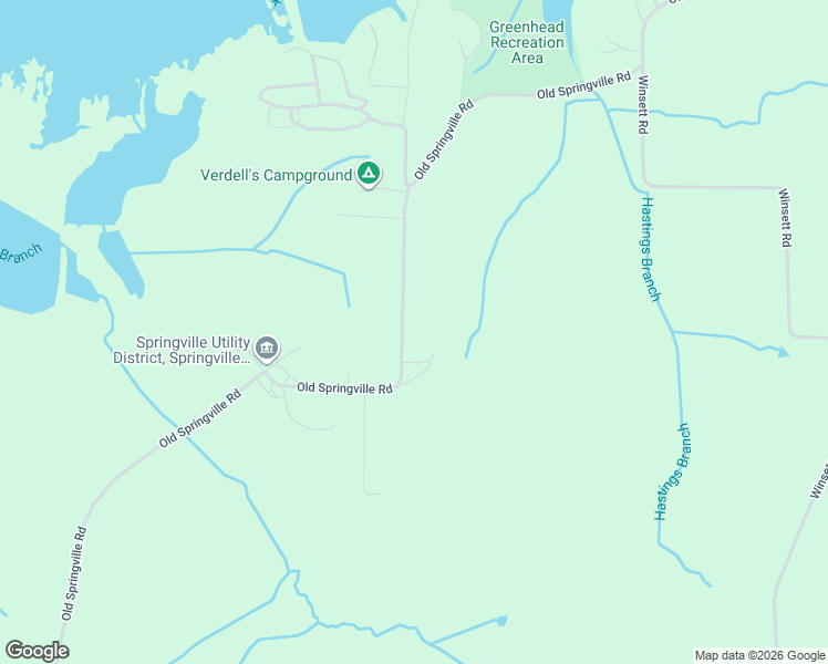 map of restaurants, bars, coffee shops, grocery stores, and more near 1520 Old Springville Road in Springville