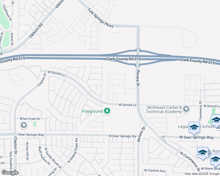 map of restaurants, bars, coffee shops, grocery stores, and more near 7104 Stockton Dunes Street in North Las Vegas