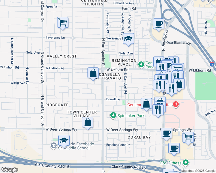 map of restaurants, bars, coffee shops, grocery stores, and more near 9157 Fish Tail Avenue in Las Vegas