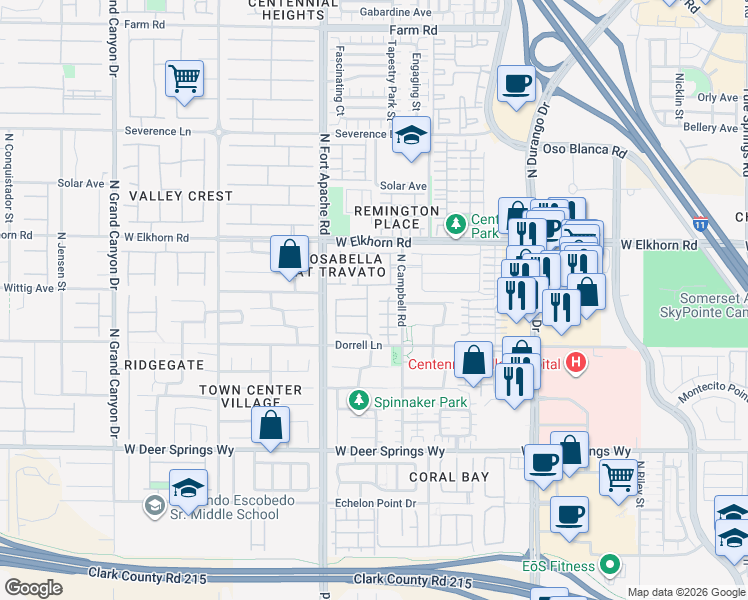 map of restaurants, bars, coffee shops, grocery stores, and more near 9128 Lunar Topaz Court in Las Vegas