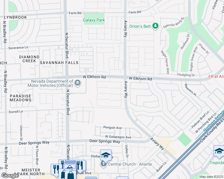 map of restaurants, bars, coffee shops, grocery stores, and more near 4367 Countryside Glen Court in North Las Vegas