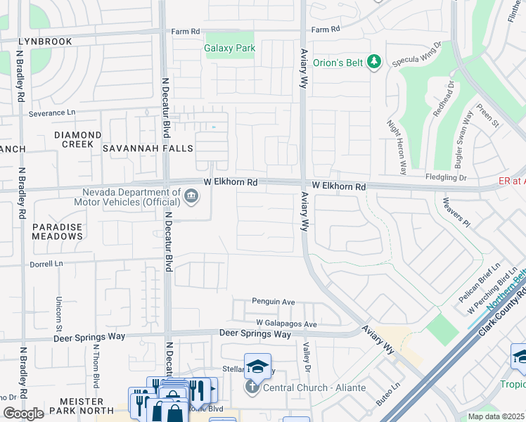 map of restaurants, bars, coffee shops, grocery stores, and more near 4417 Cityscape Glen Court in North Las Vegas