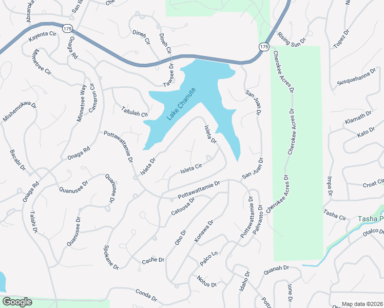 map of restaurants, bars, coffee shops, grocery stores, and more near 18 Isleta Trce in Cherokee Village