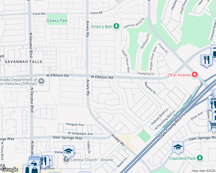 map of restaurants, bars, coffee shops, grocery stores, and more near 4108 West Falcons Flight Avenue in North Las Vegas