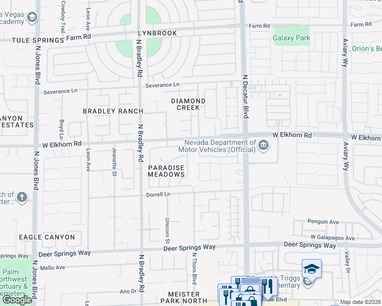 map of restaurants, bars, coffee shops, grocery stores, and more near 7160 Sea Orchard Street in Las Vegas