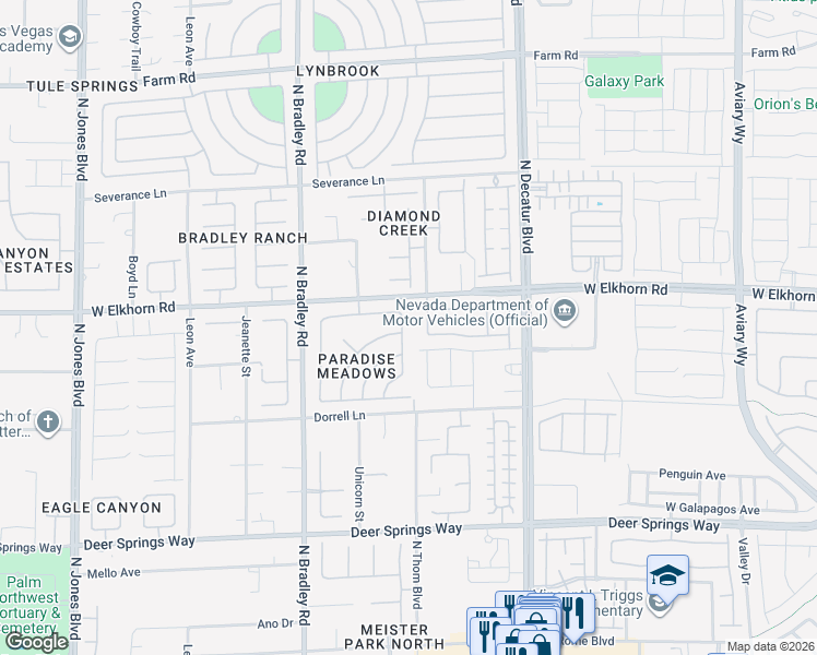 map of restaurants, bars, coffee shops, grocery stores, and more near 7160 Sea Orchard Street in Las Vegas