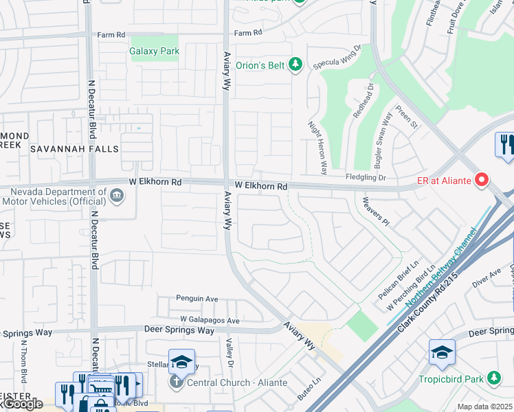 map of restaurants, bars, coffee shops, grocery stores, and more near 4213 West Falcons Flight Avenue in North Las Vegas