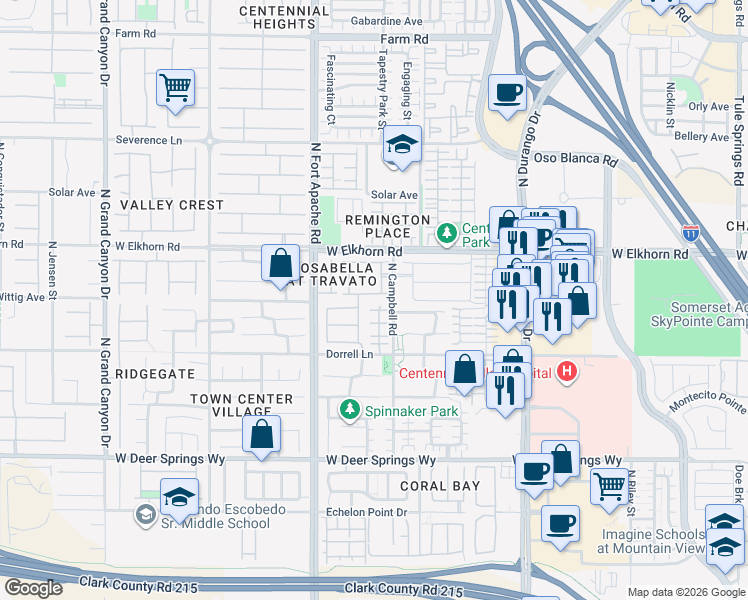 map of restaurants, bars, coffee shops, grocery stores, and more near 9077 Camp Light Avenue in Las Vegas