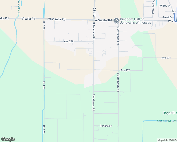 map of restaurants, bars, coffee shops, grocery stores, and more near 605 South Anderson Road in Exeter