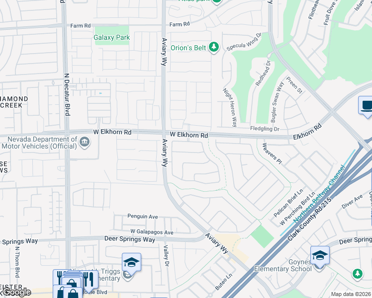 map of restaurants, bars, coffee shops, grocery stores, and more near 4213 West Falcons Flight Avenue in North Las Vegas