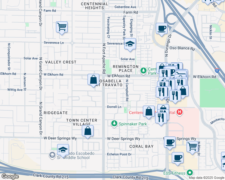 map of restaurants, bars, coffee shops, grocery stores, and more near 9141 Camp Light Avenue in Las Vegas